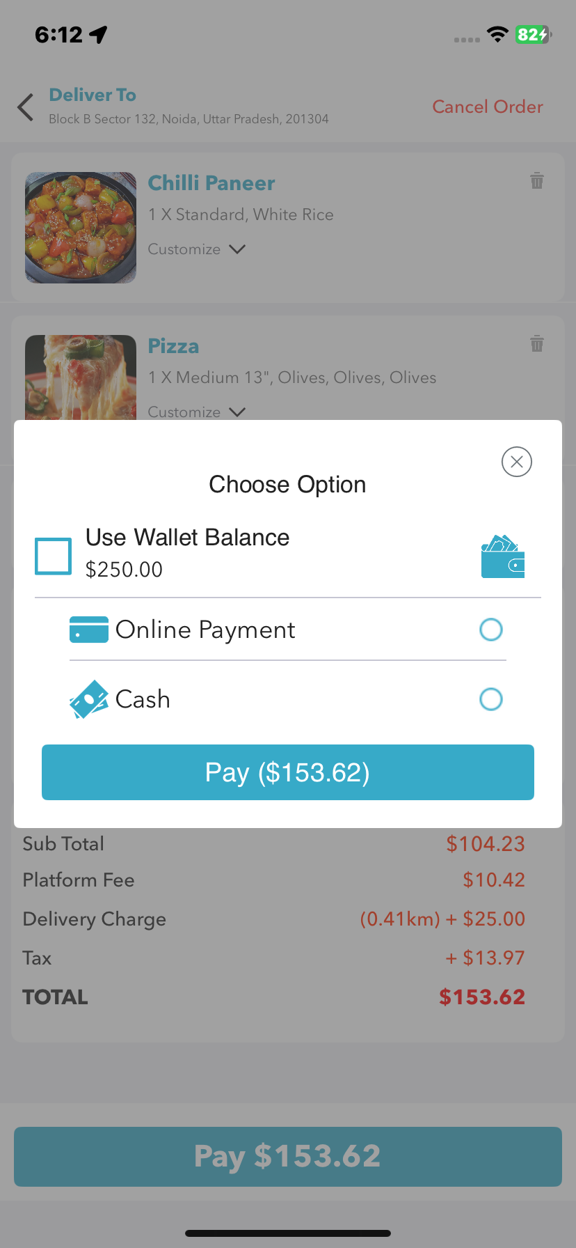 Customer app – rating and review