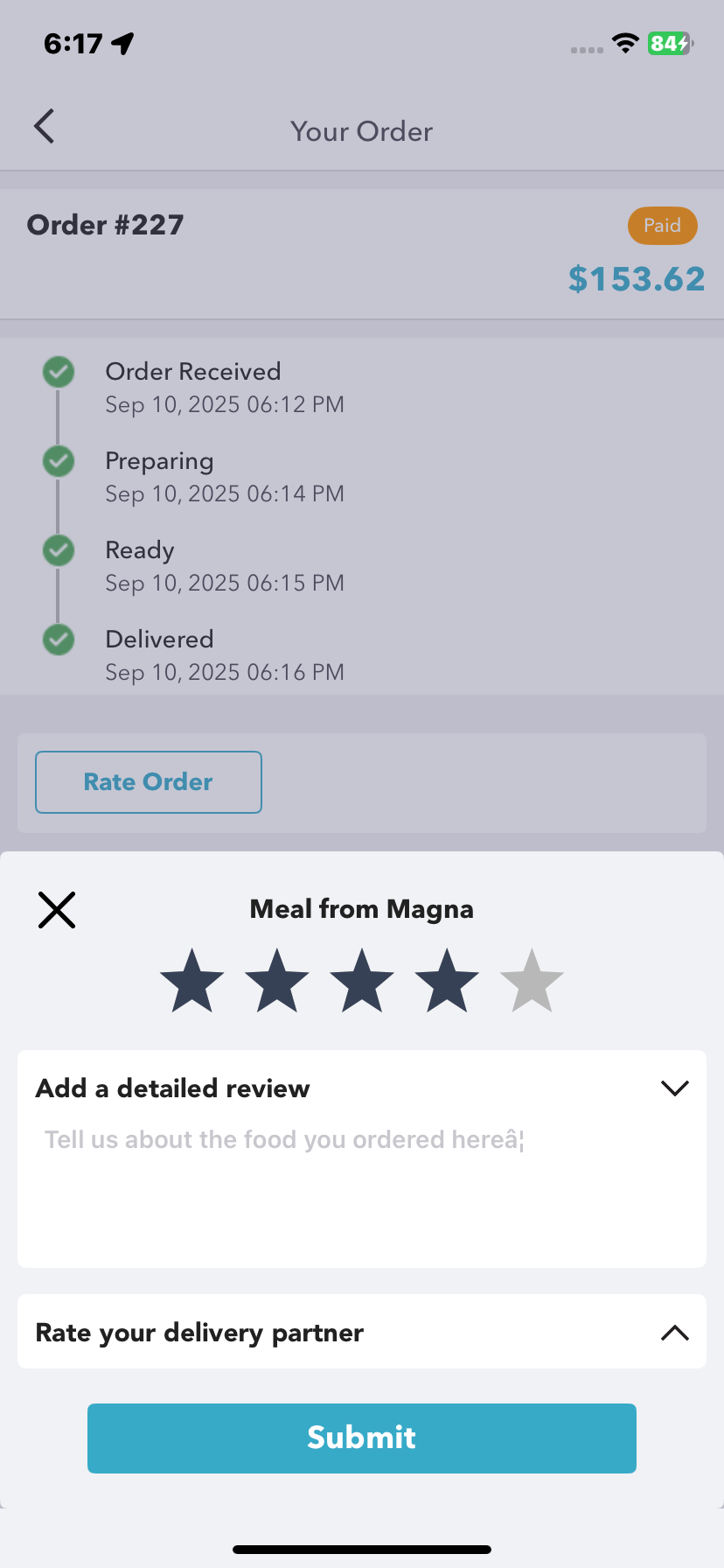Customer app – wallet screen