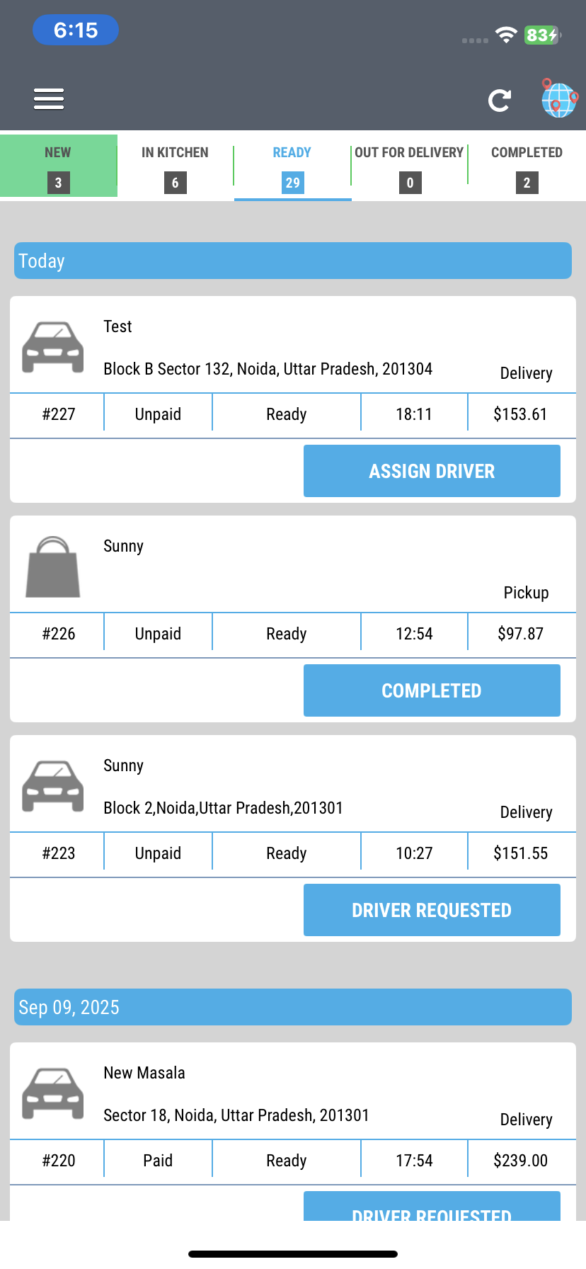 Restaurant app – offer management